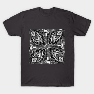 black and white flower pattern, floral designs, minimal art, abstract art, floral pattern, antique rug photo , For custom orders please DM me. T-Shirt